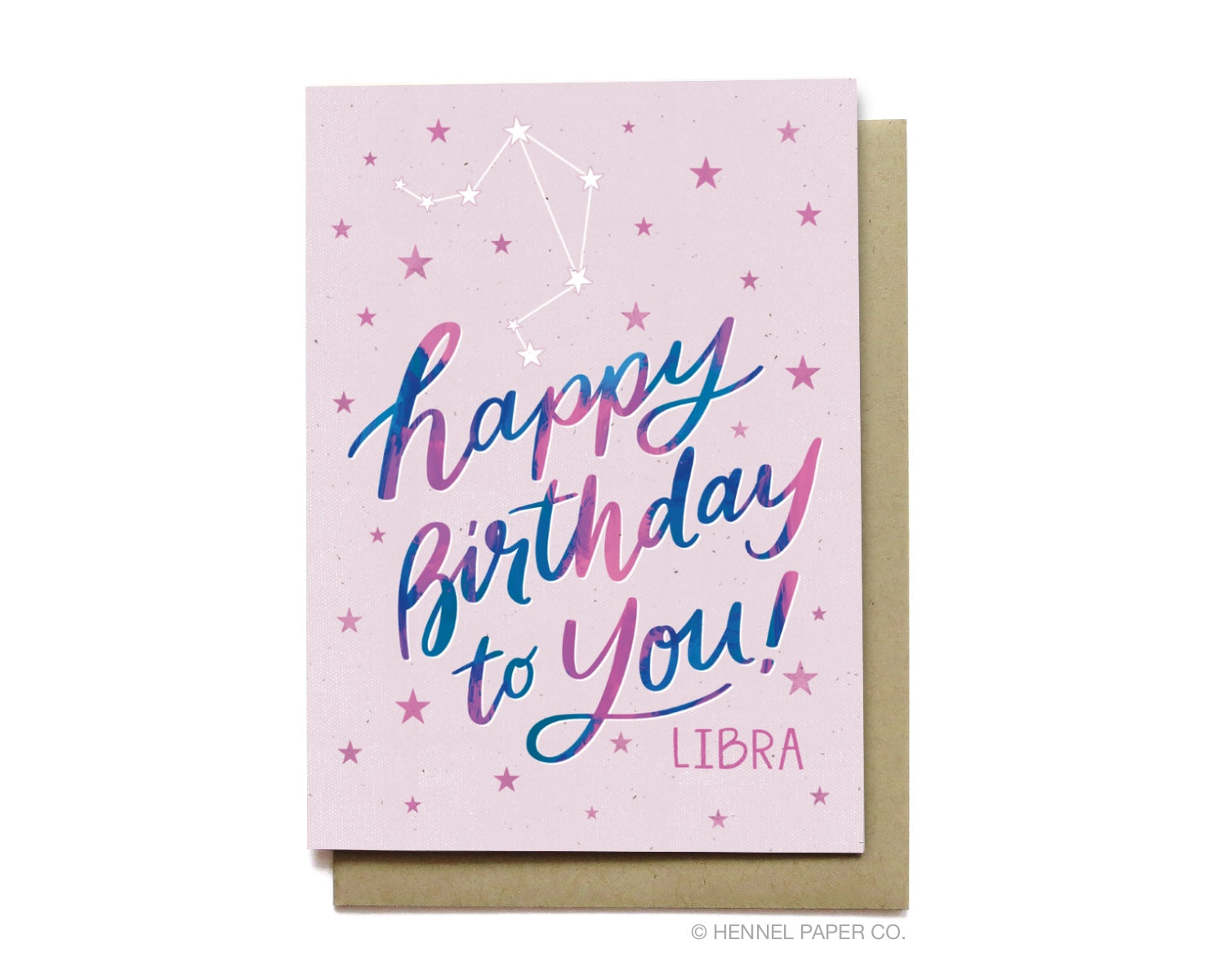 Birthday Card for Libra Zodiac Collection Hennel Paper Co