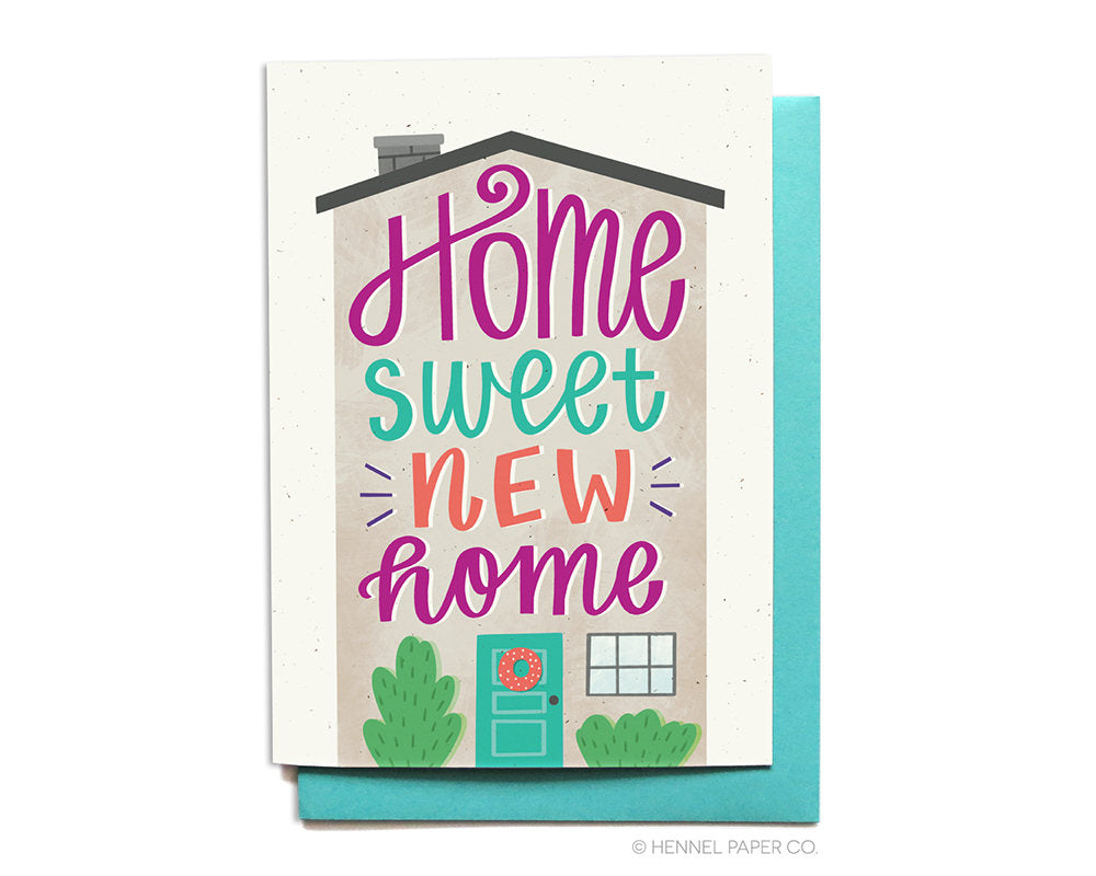 Home Sweet Home Astroturf Door Mat Housewarming Card on 100% Recycled Paper  